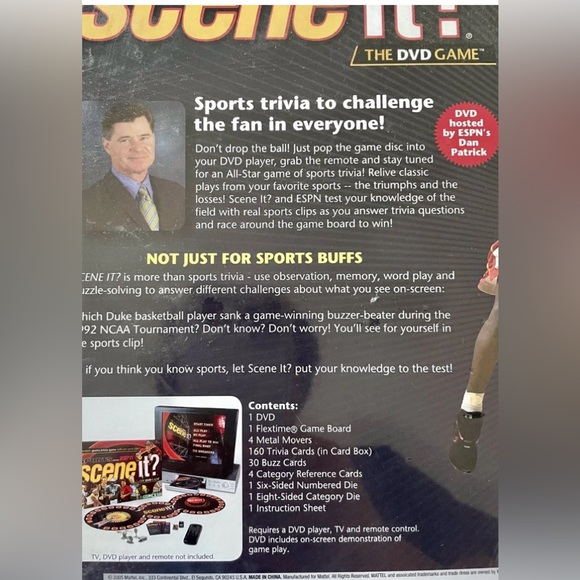 Mattel Scene It? SPORTS TRIVIA Espn Board/DVD Game - Picture 6 of 7